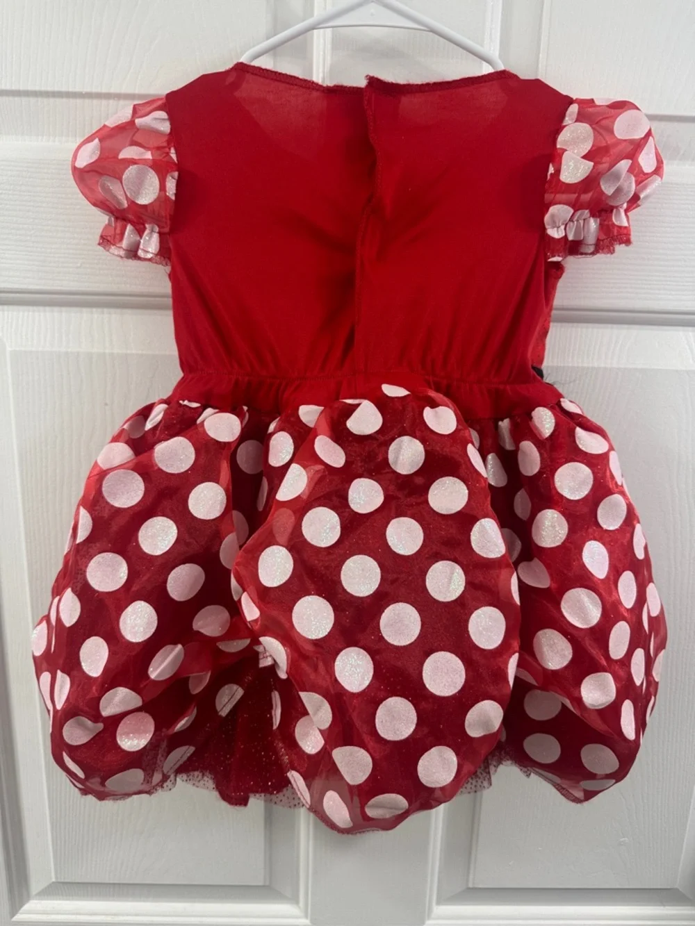 Disney Red and White Polka Dot Minnie Mouse Party Dress with Black Bow - Picture 5 of 5
